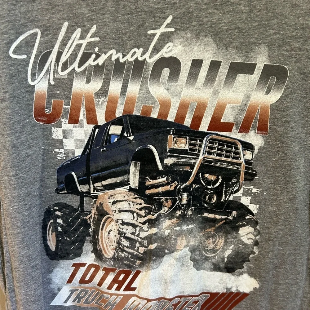 NWOT Carter's Kids Gray Monster Truck T-Shirt, Size 10